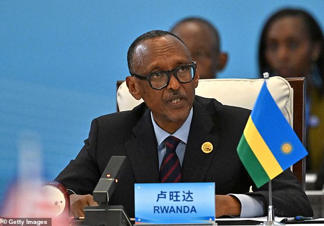 Rwandan President Paul Kagame speaks during the Forum on China-Africa Cooperation (FOCAC) in Beijing on September 5.