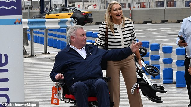 Eamonn, 64, has since moved on to a relationship with younger woman Katie Alexander, 42, and the new couple recently embarked on a cruise holiday together (pictured).