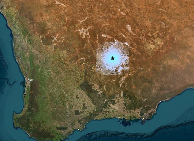 More than 200 people reported feeling tremors from the earthquake (pictured, epicentre) and many mistook it for a mining explosion.