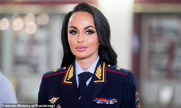 Pictured: Major General Irina Volk, spokeswoman for the Russian Interior Ministry