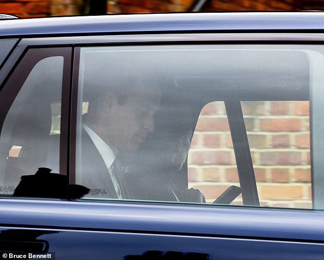 March 11: Prince William and Kate are seen leaving Windsor together while travelling in a car.