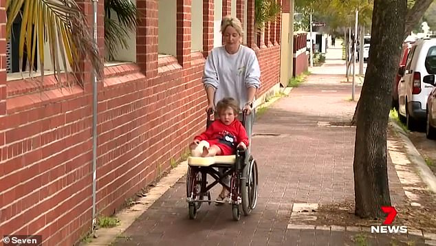 Archie will spend the next few months in a wheelchair recovering from a broken leg.