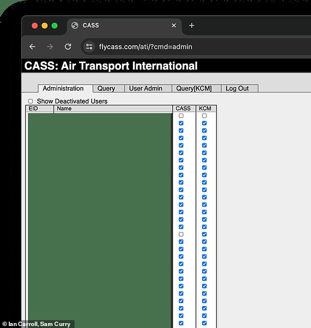 Using 'SQL injection' techniques, security researchers managed to gain administrative privileges on FlyCASS for the small Ohio-based cargo airline Air Transport International.