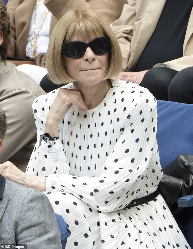 The 74-year-old Vogue editor-in-chief looked effortlessly chic as she showed off her love of tennis among the star-studded crowd over the weekend.