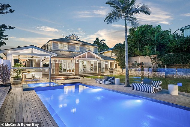 The entrepreneur, who co-founded the fake tanning brand with Blair James, invested part of his generous profits from the sale of Bondi Sands into buying a sprawling mansion in Byron Bay (pictured) in June.