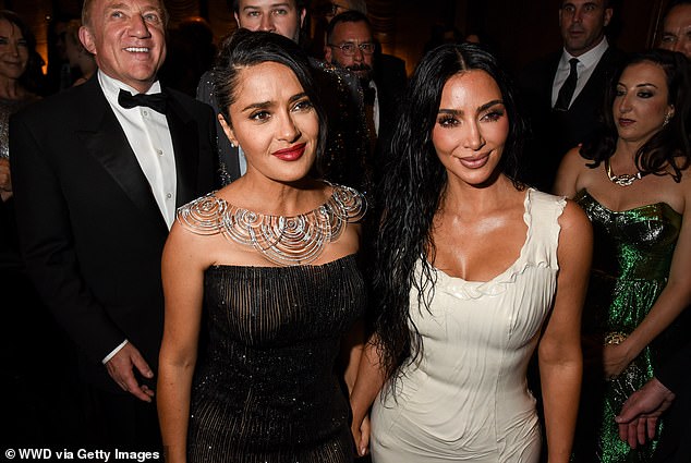 The billionaire, who is chairman and chief executive of luxury conglomerate Kering, is also married to Salma Hayek (centre), who accompanied him to the gala.