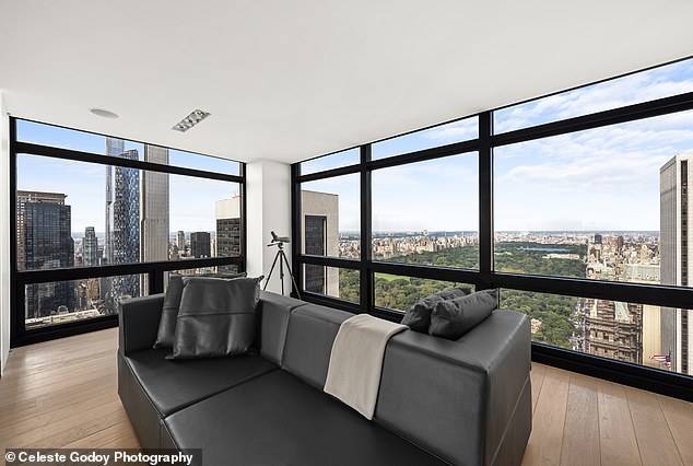 The apartment, which offers stunning views from three sides of the building, is priced at $8.99 million.