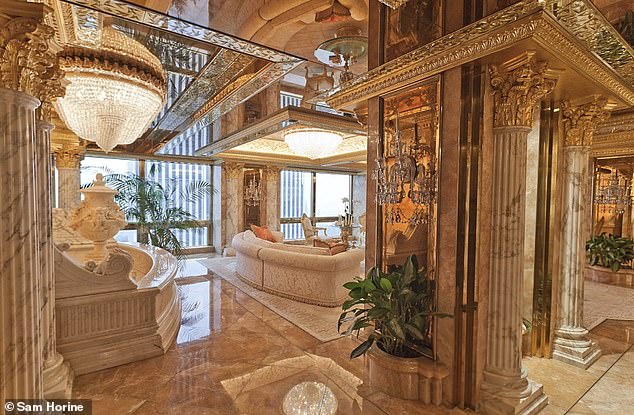 The apartment is in stark contrast to Donald Trump's lavishly furnished triplex one floor above.