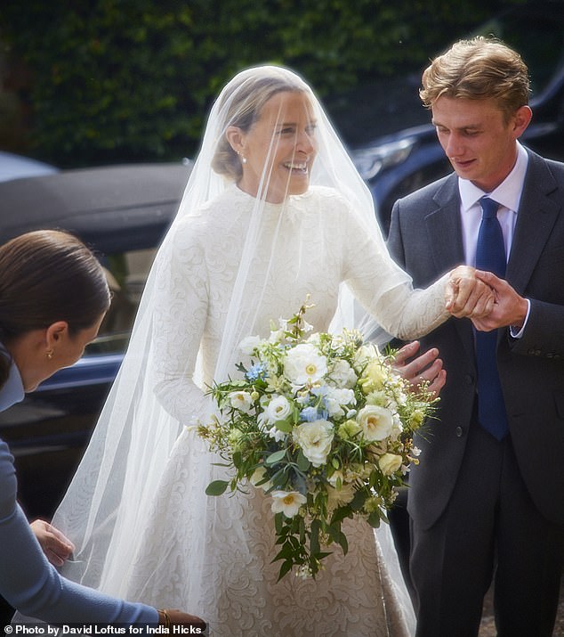 The bride was driven to the church by her son Wesley in David's 1966 Mercedes Cabriolet.