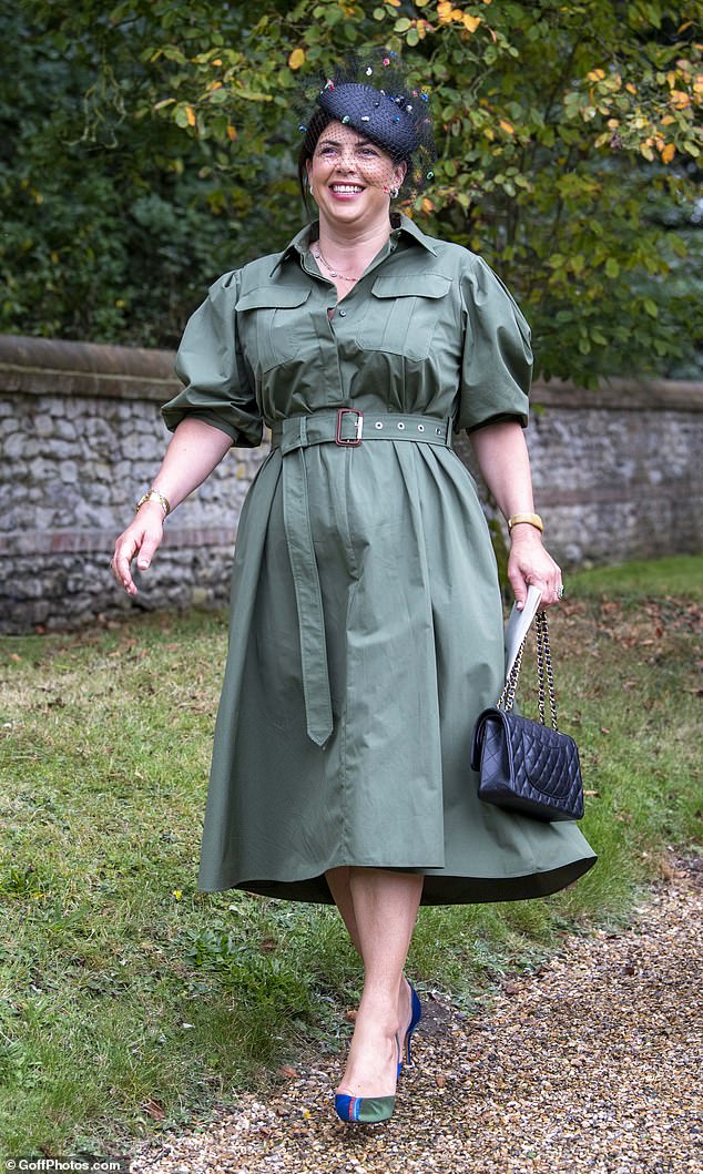 Among the guests was presenter Kirstie Allsop, pictured arriving at the wedding.