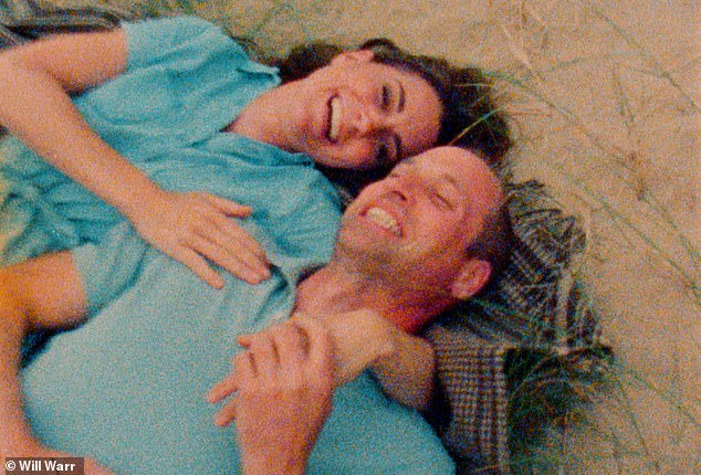 Catherine and William hug each other on a picnic blanket in an adorable moment from the video.