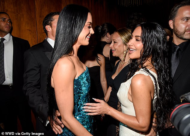 She and Katy Perry shared a laugh as they headed to the fancy dinner.