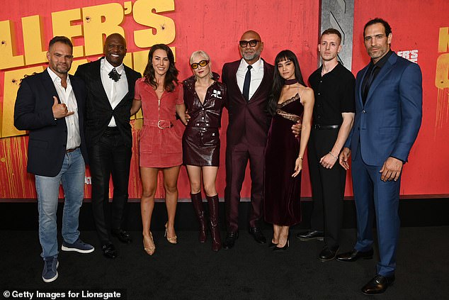 (L-R) JJ Perry, Terry Crews, Lucy Cork, Pom Klementieff, Dave Bautista, Sofia Boutella, George Somner and Marko Zaror