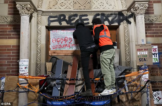 In April, protests broke out across campus.