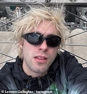 It's... Lennon Gallagher! The 24-year-old son of Oasis star Liam Gallagher, who bears a striking resemblance to him, debuted his dyed blonde hair after ditching his brown locks.