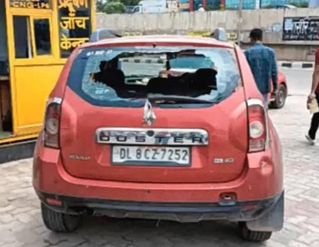 Mishra was travelling in Faridabad in a red Renault Duster before he and his friends were chased for 18 miles by the gang on the Delhi-Agra national highway.