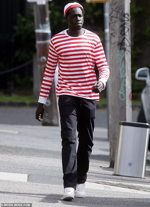 His teammate Dom Akuei was potentially the best dressed as Waldo from Where's Wally?