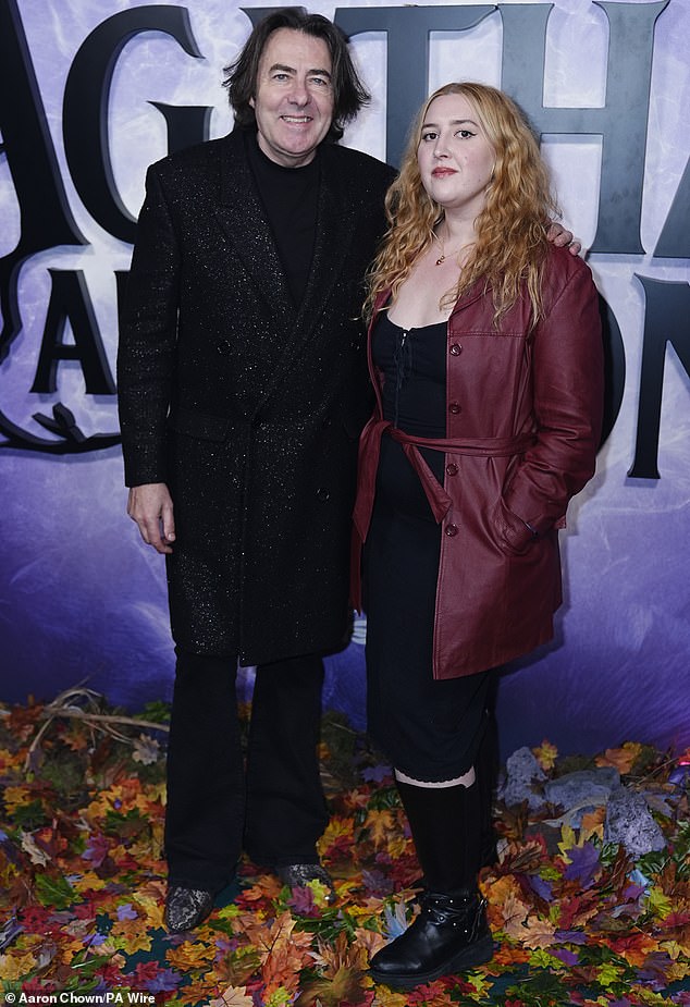 Also at Tuesday's screening was Jonathan Ross, 63, who attended with his daughter Honey Kinny Ross, 27.