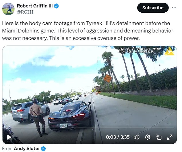 1725999779 654 Tyreek Hills agent Drew Rosenhaus demands police officers who arrested