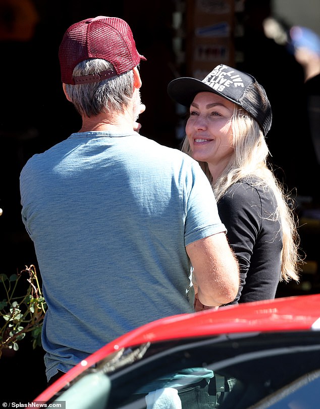 The American Pickers star brought his vintage tan Chevrolet to display alongside other classic cars.