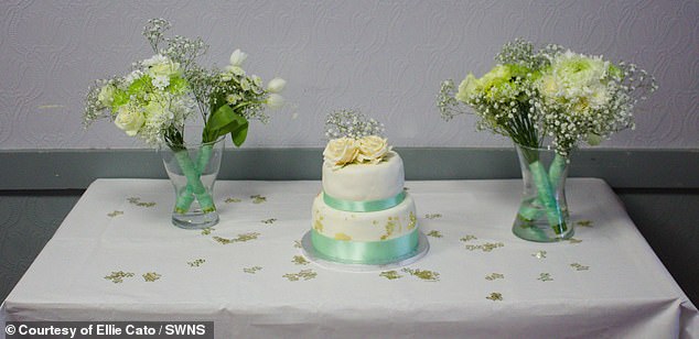 The couple bought their wedding flowers from Morrisons and found a catering deal for their cake, other food and alcohol for £900 in a Boxing Day sale.