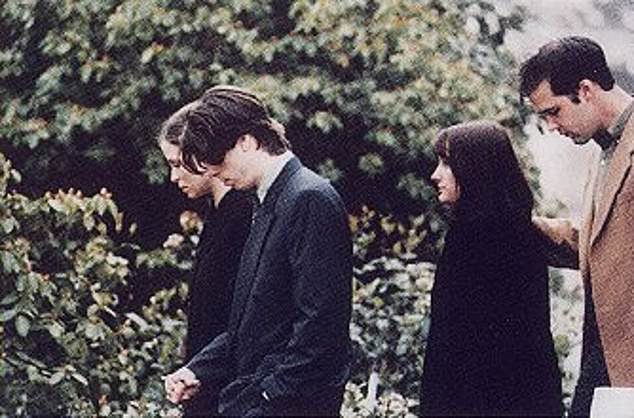 Grohl divorced Youngblood (pictured holding hands at Kurt Cobain's funeral in 1994) in 1997 after she admitted to cheating on him during their three-year marriage.