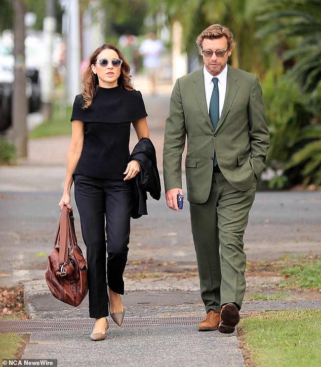 The Mentalist star arrived at court with his glamorous lawyer