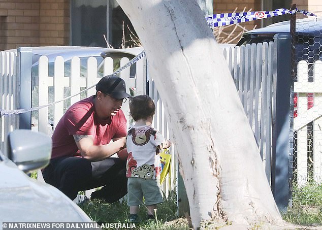 A local who knew the family brought his son who left a toy truck at the scene.