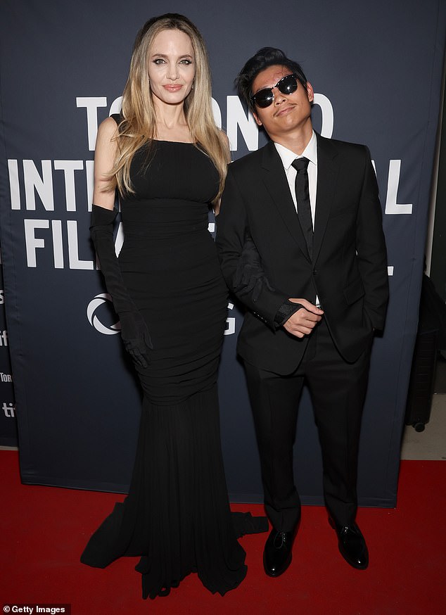 Brad's ex Angelina Jolie, 49, made a red carpet appearance with their son Pax, 20, at the premiere of his film Without Blood during the Toronto International Film Festival on Sunday, following his recent hospitalization.