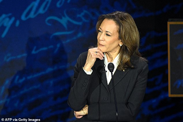 Harris put her hand on her chin when Trump called her 