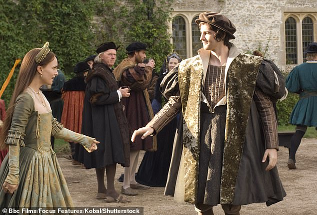 Anne was accused of incest with her brother George Boleyn. Above: Natalie Portman as Anne and Jim Sturgess as George in the 2008 film The Other Boleyn Girl