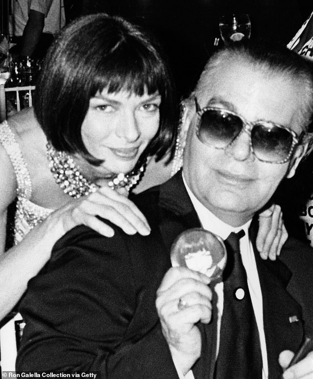 Pictured: Anna Wintour with the late Karl Largerfeld at the Seventh on Sale event in New York in 1990