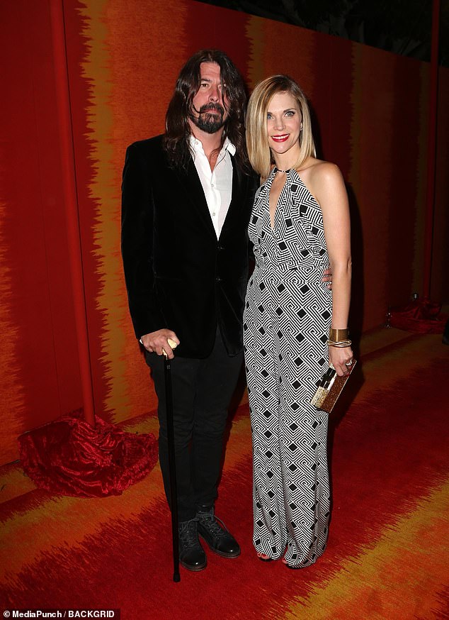 The Foo Fighters frontman, 55, issued a public apology to his wife of 21 years, Jordyn Blum, and their three children as he announced the news (pictured).