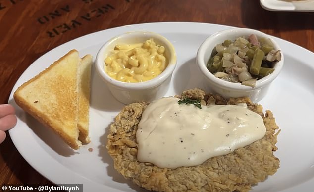 He says the chicken fried steak at the roadside restaurant is the best he's ever had. 