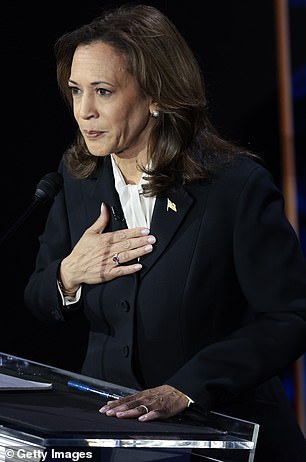 Harris pictured during Tuesday night's debate