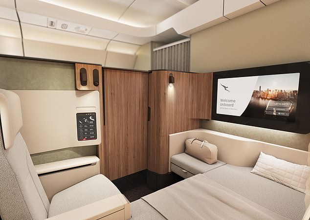 In August, a glitch on Qantas' website resulted in all of its first class flights being discounted by up to 85 percent (pictured: Qantas First Class)