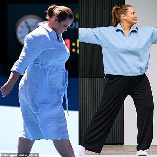 Jelena recently revealed that she lost 20kg in 10 months after living with an eating disorder for two decades. Pictured left in January 2023, and right in 2024.