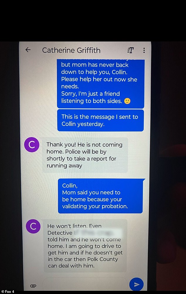 Police have released Catherine's chilling text message exchange with a friend in the hours before her death.