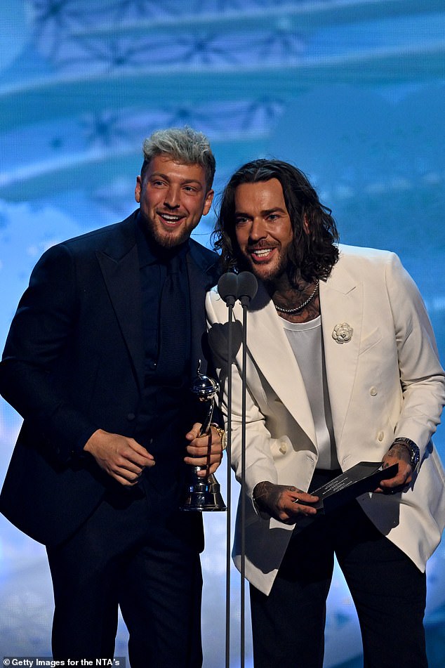 However, in a very awkward moment, the award was presented by Zara McDermott's boyfriend Sam Thompson and his friend Pete Wicks amid the drama surrounding former professional Graziano Di Prima.