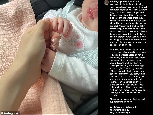 An Instagram post claiming to be his newborn daughter, named Roxie Junie Grohl, went viral, but a rep for Dave told TMZ that it's fake.