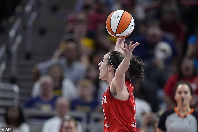 Indiana Fever's Caitlin Clark reacts after being fouled during Wednesday's loss