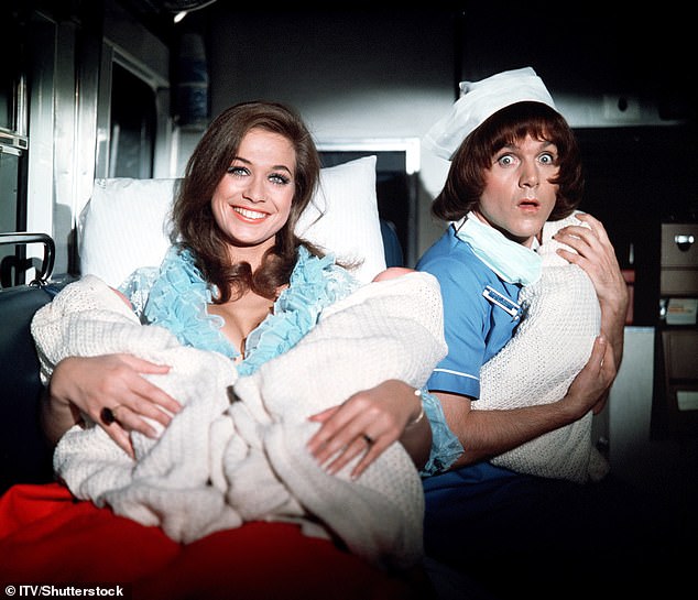 Cope appears in the 1972 film Carry On Matron with co-star Valerie Leon, left.