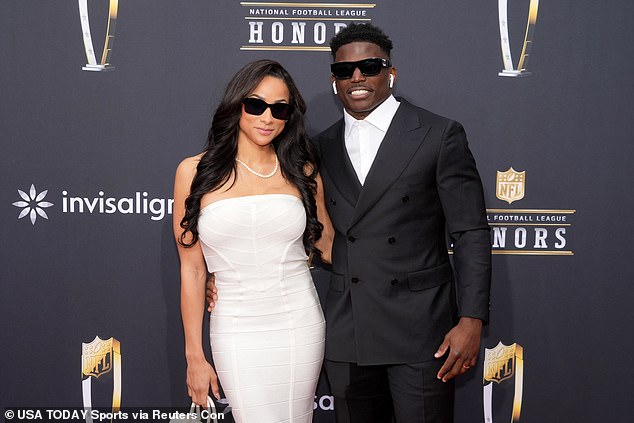 NFL star Hill was pictured alongside his wife Keeta Vaccaro in Las Vegas earlier this year.