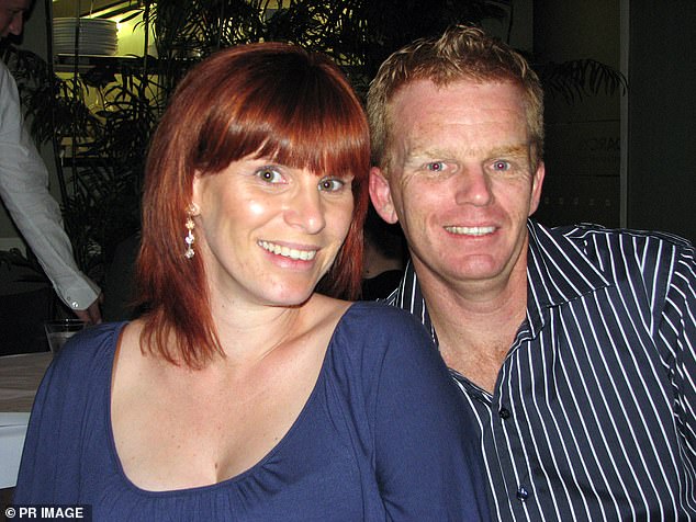 He had been taking part in a memorial ride for his murdered colleague, Detective Chief Constable Damian Leeding (pictured with his wife Sonya).