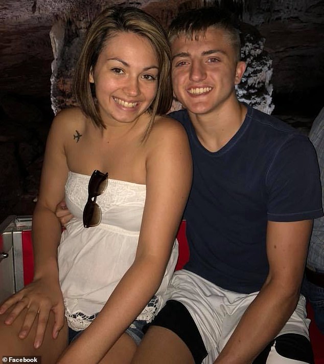 The teacher, pictured here with her ex-husband, was caught after police were informed of the relationship after a classmate came forward and showed photos of the teenager's scratches.