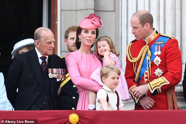 George's great-grandfather Prince Philip (pictured with his grandson in 2021) trained at the same Maidenhead airfield.