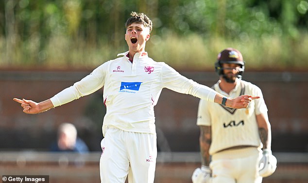 Archie Vaughan, son of Michael Vaughan, shone as Somerset beat Surrey on Thursday