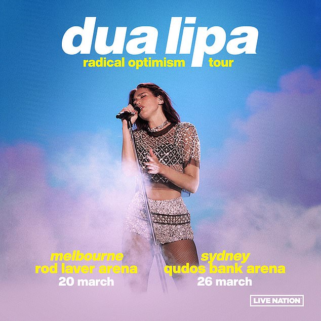 Live Nation announced that the 29-year-old pop star will perform in Australia, Melbourne and Sydney, on Friday morning.