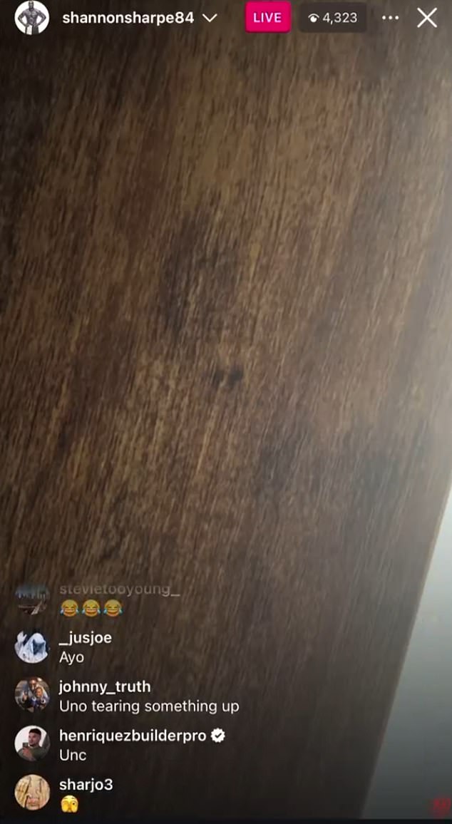 Sharpe went live on his Instagram while having an intimate moment with a woman.