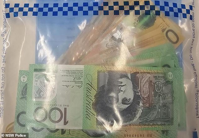 Police allegedly found $13,000 in cash (pictured) and a mobile phone in Alammedine's apartment earlier this year.